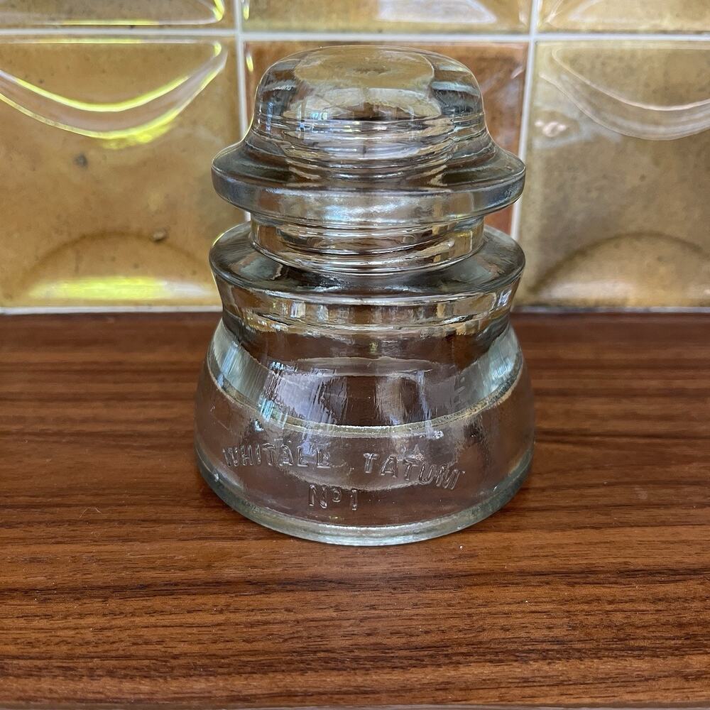 Vintage Whitall Tatum No. 1 Made in USA 56-45 Clear Glass Insulator